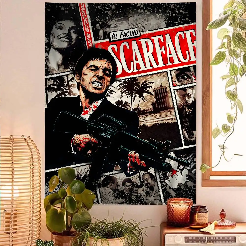 Movie Scarface Prints Hanging Bohemian Tapestry Bohemian Wall Tapestries Mandala Kawaii Room Decor