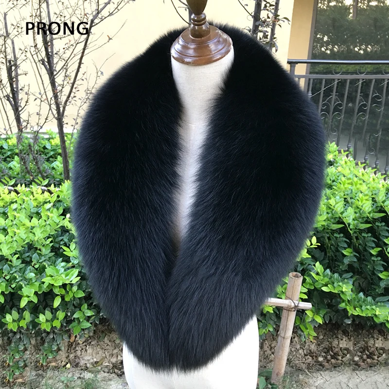 Real Fox Fur Collar For Women Men Coat Jacket Shawl Wraps Winter Warm Fur Collar Extra Large Size Neck Warmer Fur Scarf Shawls