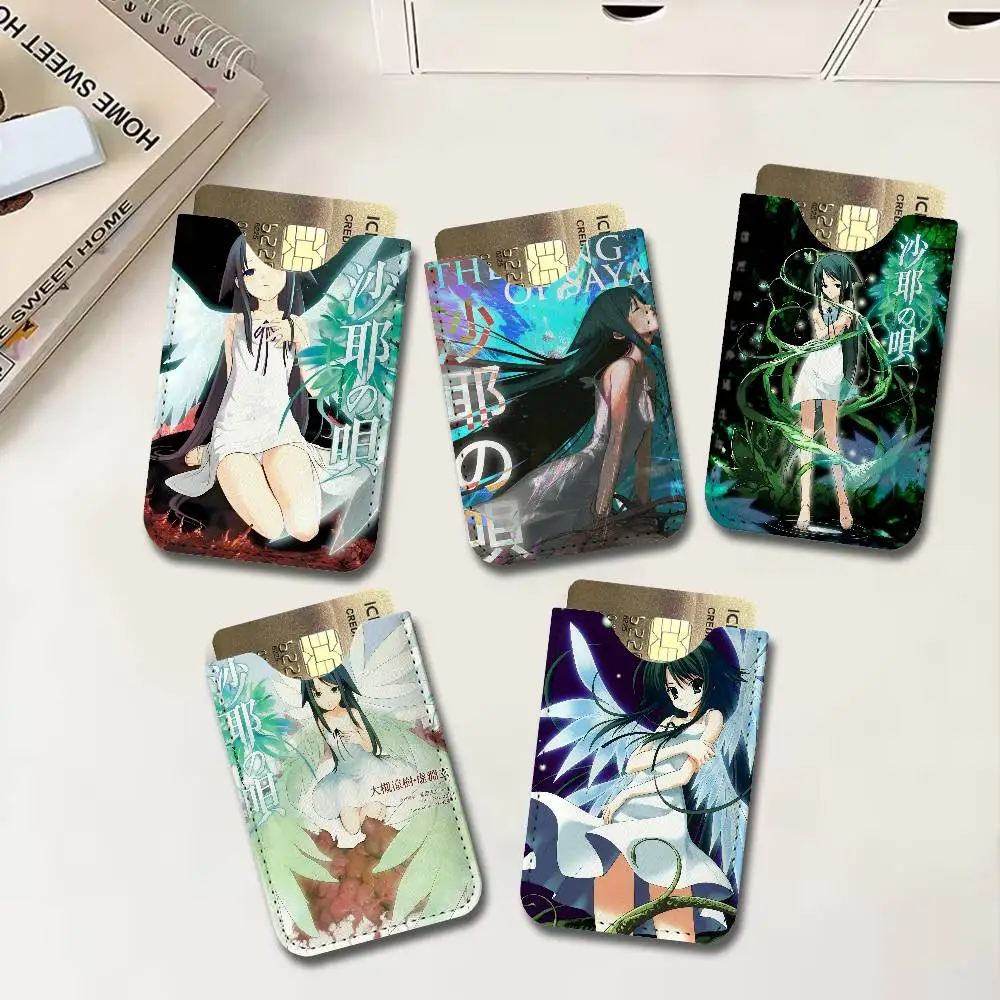 S-Saya No Uta The Song Of Saya PU Leather Slim Credit Card ID Card Organizer Portable Business Card Case for Daily Outdoor Carry