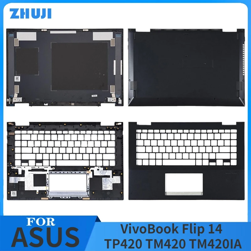 

NEW Rear Lid For ASUS VivoBook Flip 14 TP420 TM420 TM420IA Laptop LCD Back Cover Hinges Palmrest Upper Bottom Case Black Grey