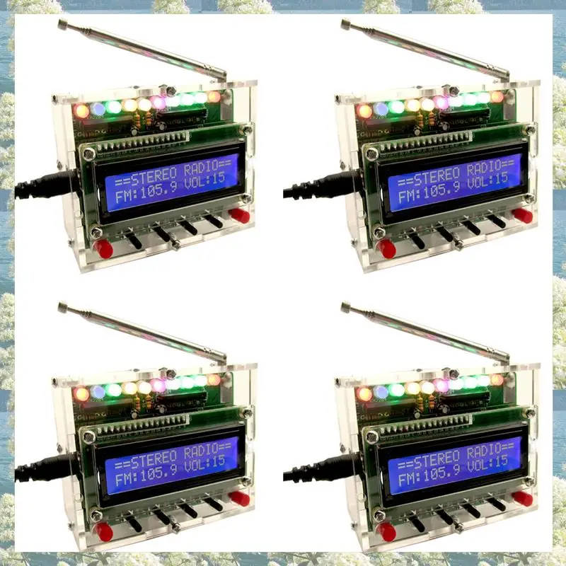 New-4X DIY DC 5V Digital Radio Kit Parts TDA5807 51 Single-Chip FM Digital Sound Machine STC89C52 Chip 87MHZ-108MHZ