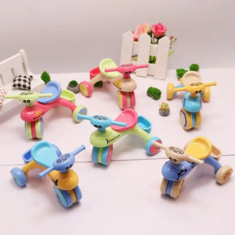 Mini Assembled Tricycle Model for Dollhouse Simulation Realistic 3 Wheel Bike Toy Handmade Home Scene Decor