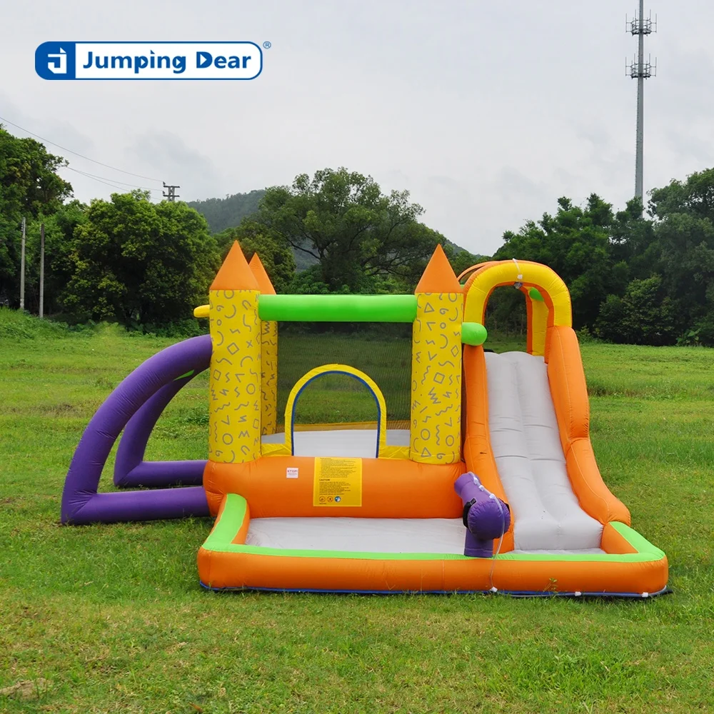 Children's jumping castle with basketball hoop inflatable bounce house water slide inflatable trampoline for sale