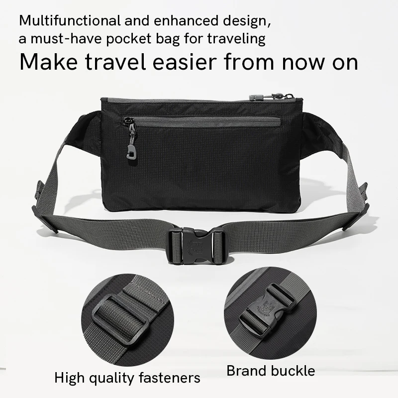 Volunteer Hiking Waist Bag for Men Casual Outdoor Travel Waterproof Crossbody Bags Male Oxford Lightweight Chest Bag 1857-06