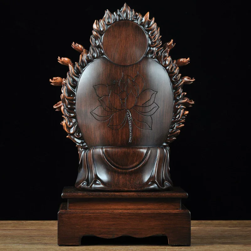 Thousand-Armed Kannon Lotus Statue， Home Buddhist Altar Bodhisattva Decor， Brass Guanyin Figurine for Shrine， Feng Shui Temple B