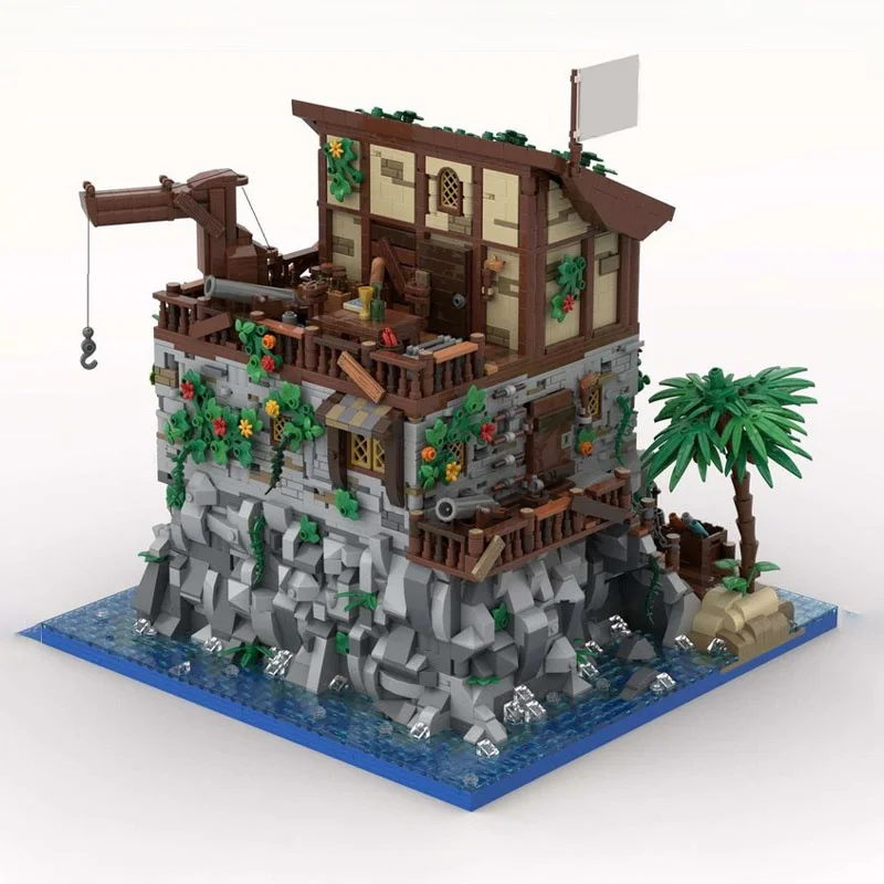 5887 قطعة MOC القراصنة الجمجمة جزيرة Redbeard S منزل نموذج اللبنات تجميع DIY بها بنفسك اللعب الطوب هدية الكريسماس هدايا أعياد ميلاد للأطفال #2