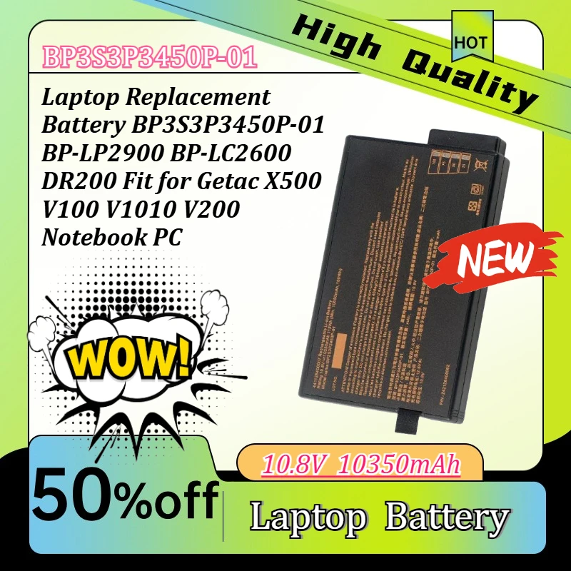 

Laptop Replacement Battery BP3S3P3450P-01 BP-LP2900 BP-LC2600 DR200 Fit for Getac X500 V100 V1010 V200 Notebook PC