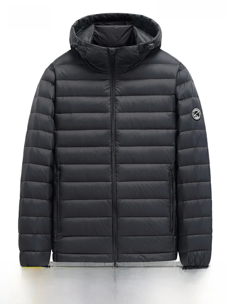 

Мужская короткая легкая пуховая куртка Snow Fly Весна 2026 с капюшоном, однотонная, для делового повседневного стиля, с наполнителем из рибон-волокна, городская мода