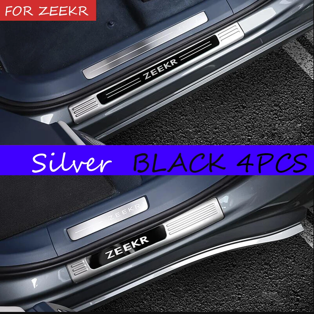 Stainless Car Door Sill Scuff Trim Plate Welcome Protectors For Geely Zeekr 001 Accessories 2021-2024 Guard Plat External