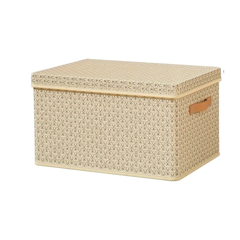 1pc Foldable Storage Box with Lid Multipurpose Household Organizer for Wardrobe Organizing Clothes Blankets and More