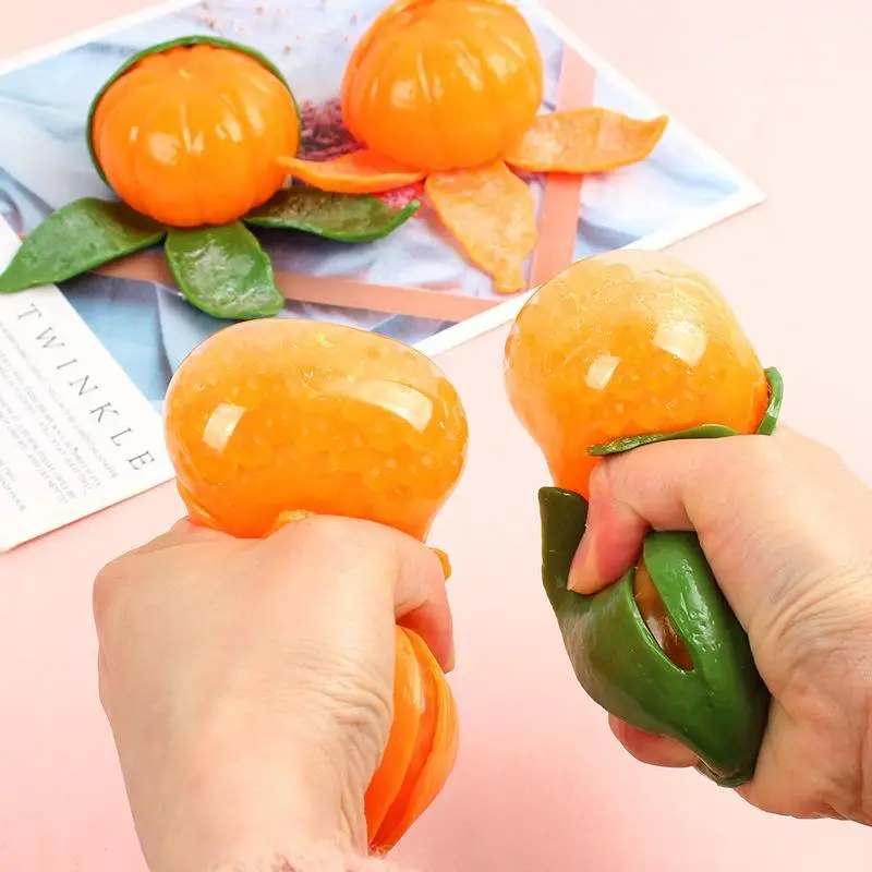 Super Soft Clay Peeled Orange Squeeze Toy  Stress Relief Ball Fidget Toy for Kids Adults Holiday Stocking Stuffers