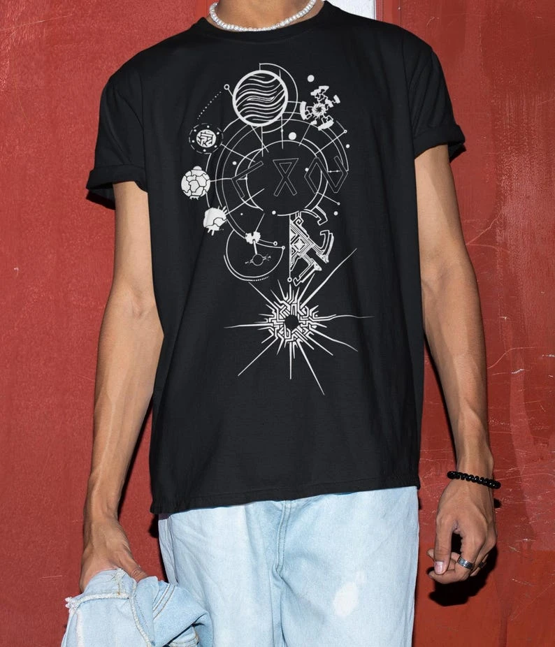 Outer Wilds Gaming Shirt Indie Space Exploration Video Game T-Shirt Retro Sci-Fi Graphic Tee Cosmic Adventure Gamer Gift Unisex