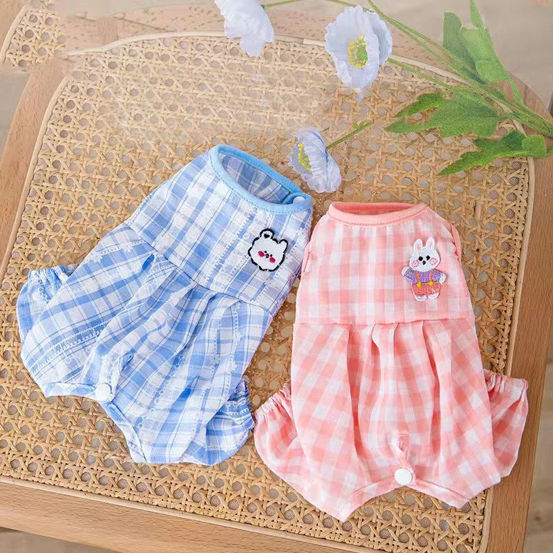 

Dog Pajamas Cotton Soft Jumpsuit Puppy Romper Overalls Small Dog Clothes Sleepwear Yorkie Pomeranian Frise Poodle Pet Clothing