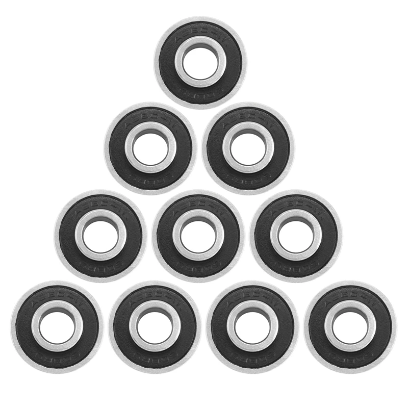 

10Pcs 608-2RS Longboard Integrated Bearing Skateboard Wheel Bearing Inline Roller Skate Bearing 8X22X12.6mm,Black