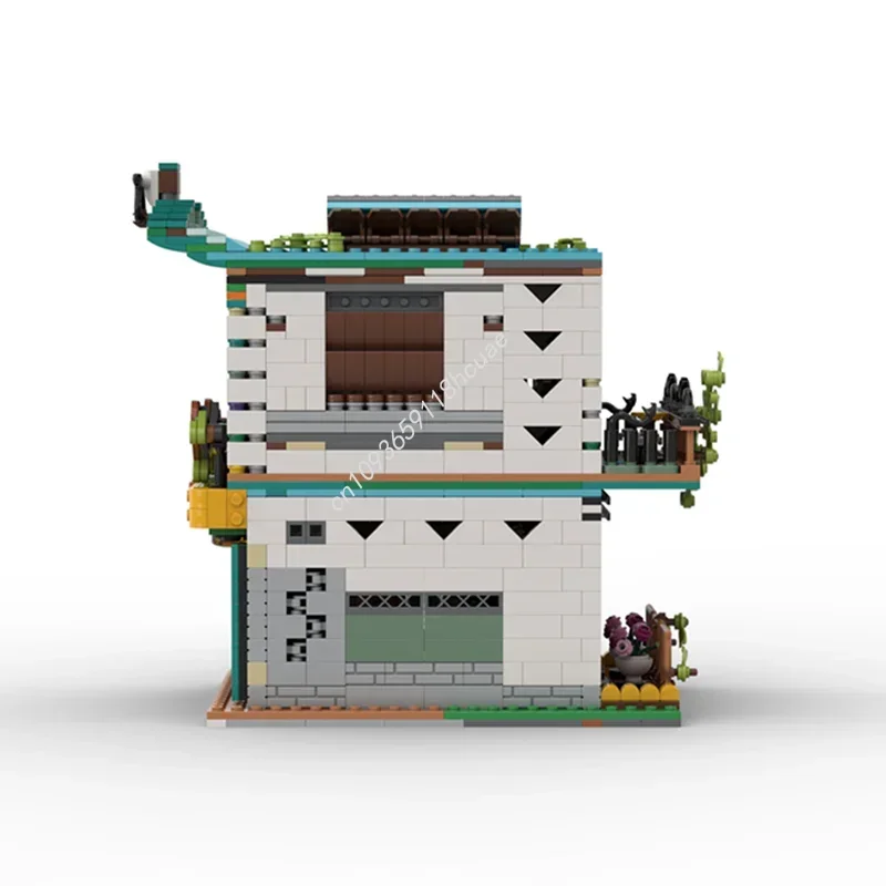 MOC Benutzerdefinierte Modulare Gebäude Stadt Arcade Street View Modell Baustein Diy Kreative Montage Bildungs Ziegel Kind präsentieren