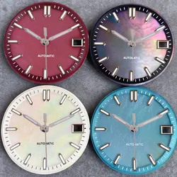 Luxury High Quality MOP Mother of Pearl Shell Watch Dial White Blue Red 29mm Luminous Fit NH35 NH36 SKX Diving Men Watches Parts