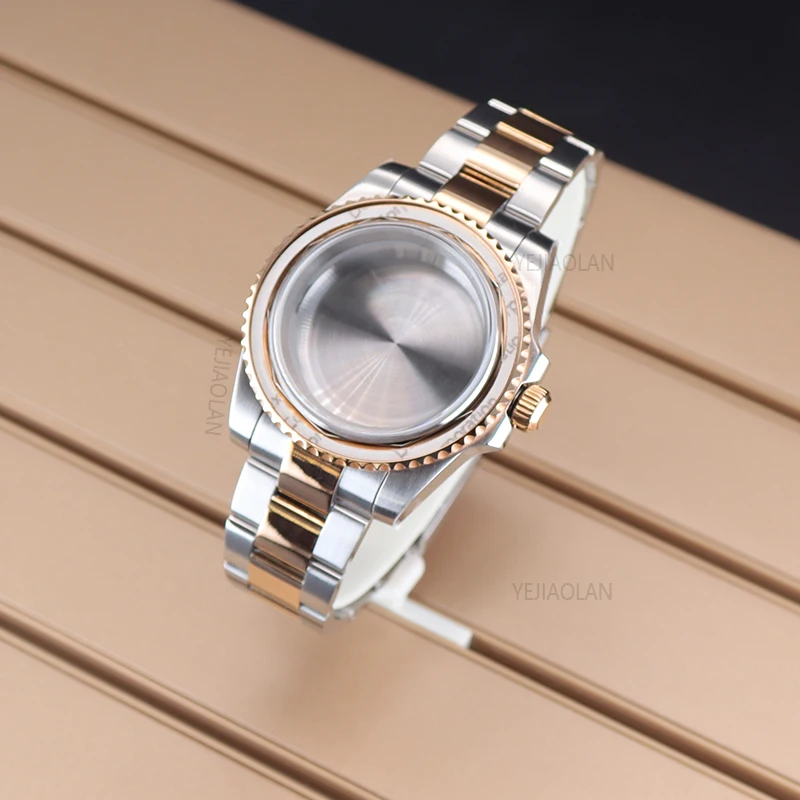 40mm Silver Rose Gold Watch Case For Seiko NH35 NH36 NH38 NH34 4R36 Miyota8215 ETA2824 Movement 316L Steel Bracelet Slide Buckle