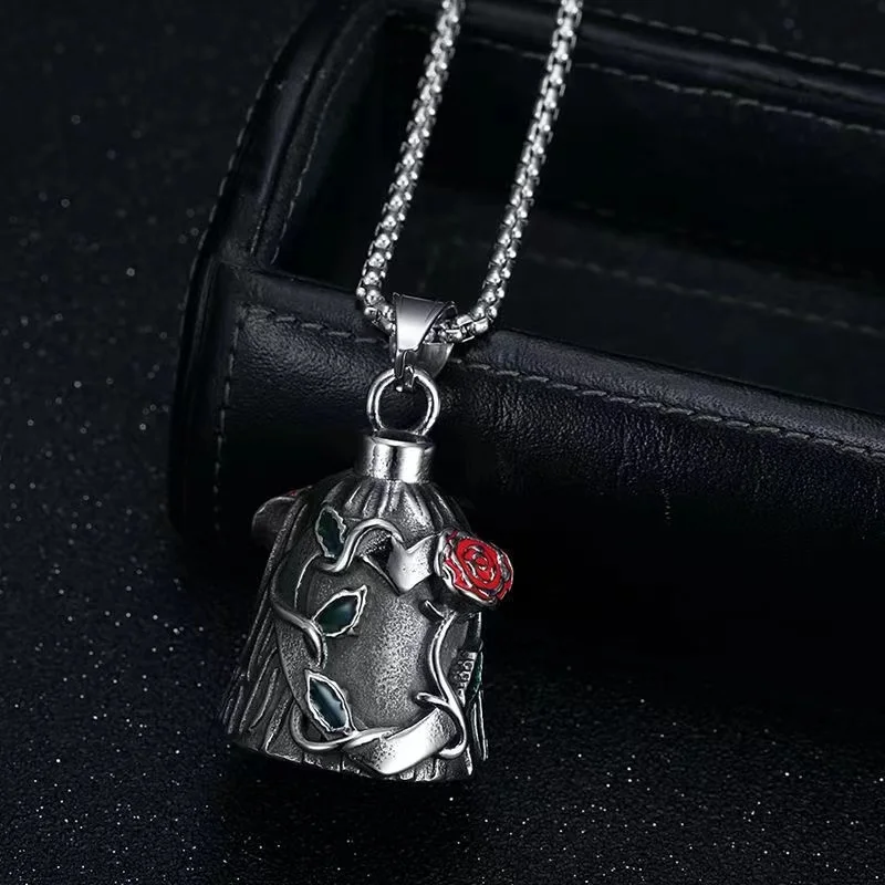 Stainless steel retro-polished double-sided drop glue rose locomotive riding lucky bell