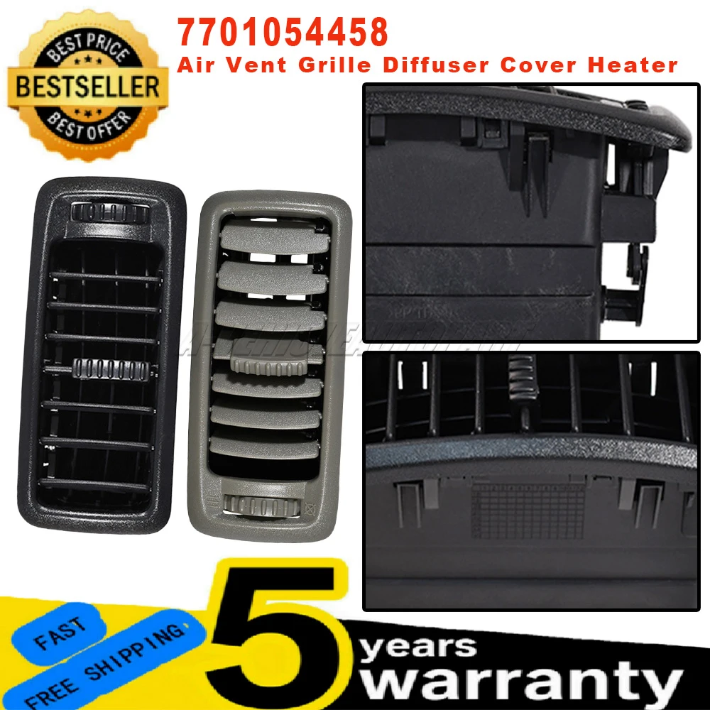 Nuevo 7701054458 para Opel/Vauxhall Vivaro Renault Trafic MK2, Rejilla de Ventilación de Aire Negra/Gris, Cubierta Difusora de Calefacción ABS, Accesorios para Auto