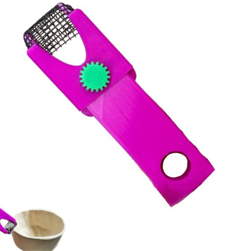 Small Sanding Harp for Pottery Ceramic Finishing Multi-Grit Sandpaper Tool with Ergonomic Non-Slip Handle Clay Scraping Trimming