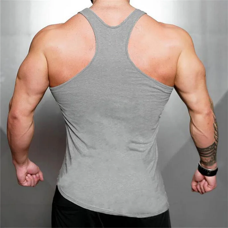 Men\'s Fitness Irregular Hem Tank Tops Running Sport Cotton Breathable Sleeveless Shirt Gym Bodybuilding Training Slim Fit Vests