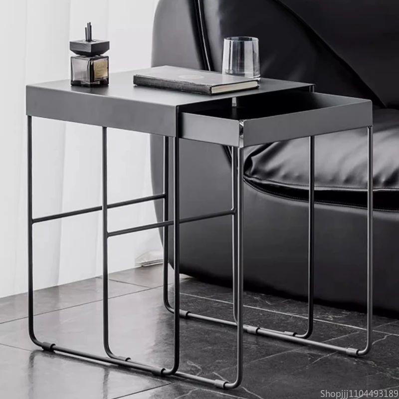

Nordic Industrial-style Iron Art Coffee Table Living Room Sofa Side Table Bedroom Bedside Table Multi-functional Furniture