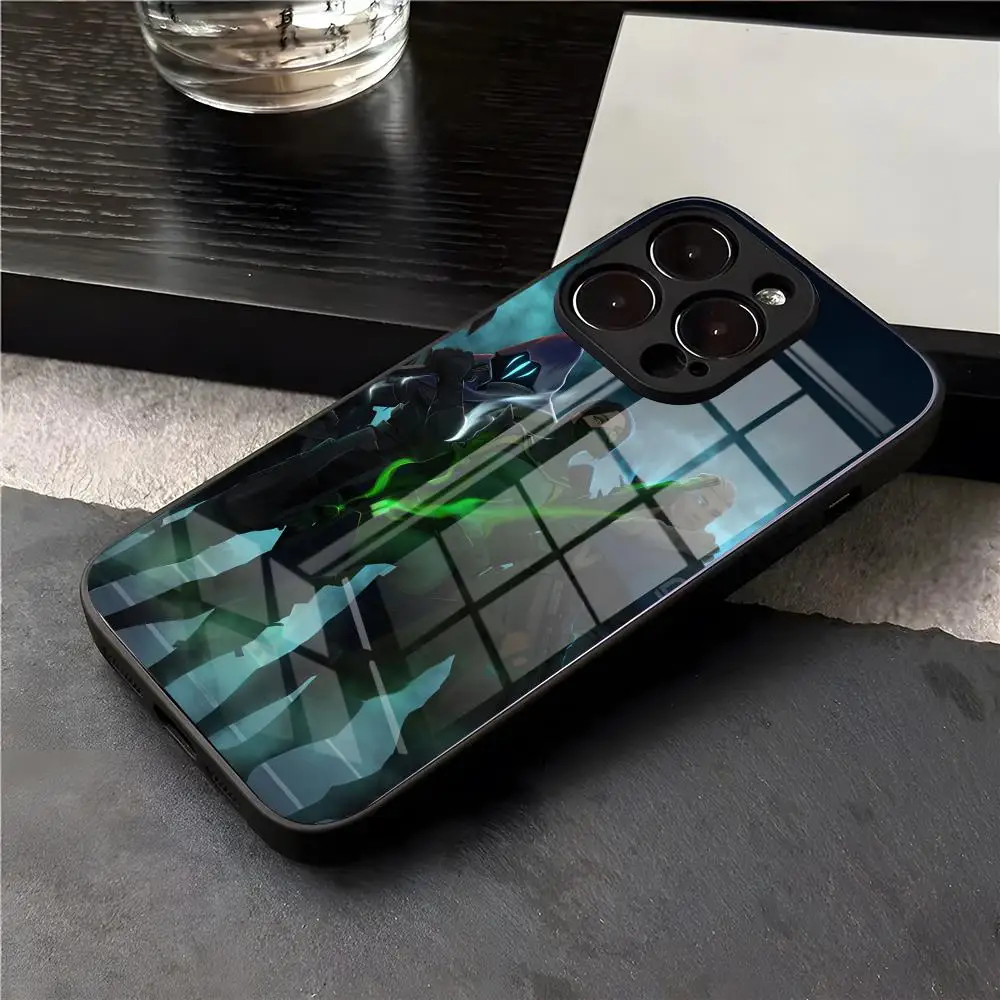 Game Viper Valorant Phone Case For IPhone 17 Air 16 E Pro Max 15 14 13 Mini 12 Pro 11 Max Plus Black Glass Cover