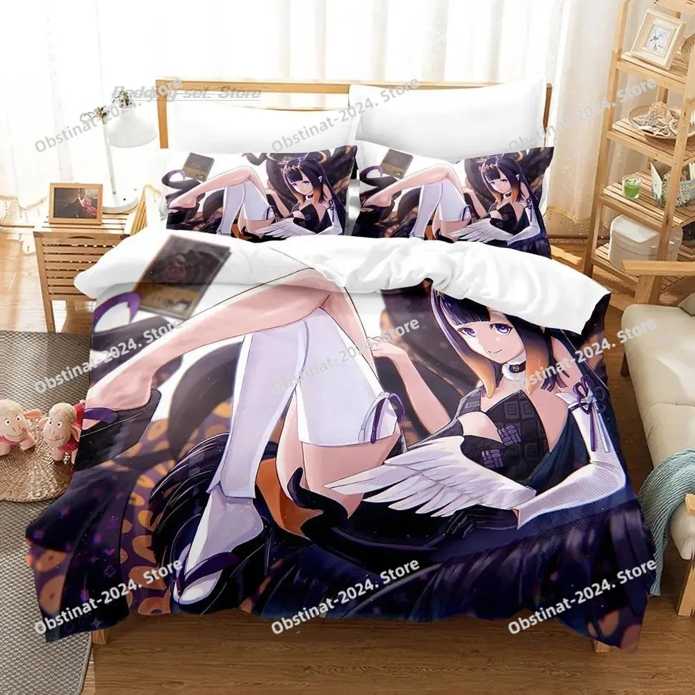 

Ninomae Ina'nis-inART Bedding Set Single Twin Full Queen King Size Bed Set Aldult Kid Bedroom Duvetcover Sets 3D Print Anime