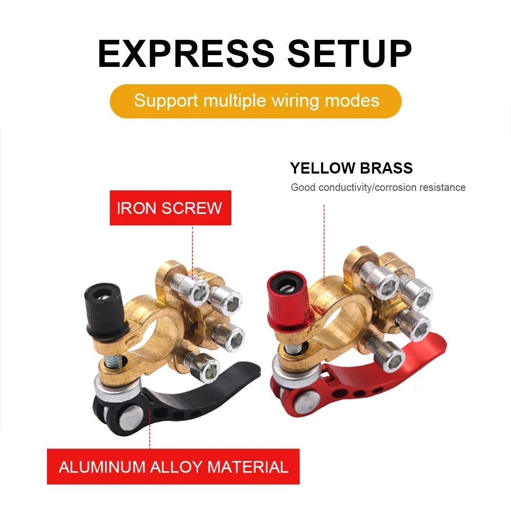 1 Set Automotive Battery Terminal Connectors Wire Cable Clamp Quick Release 12V 24V Positive & Negative Car Auto Accessories