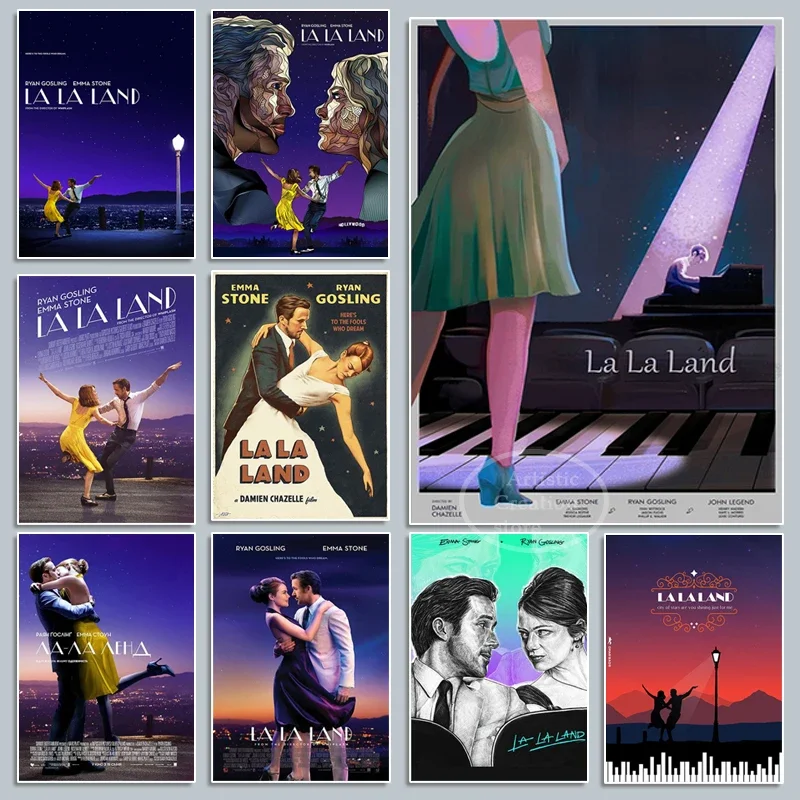 La La Land Movie Poster City of Stars Music Artwork Canvas Painting and Prints Wall Pictures for Modern Bedroom Club Home Decor