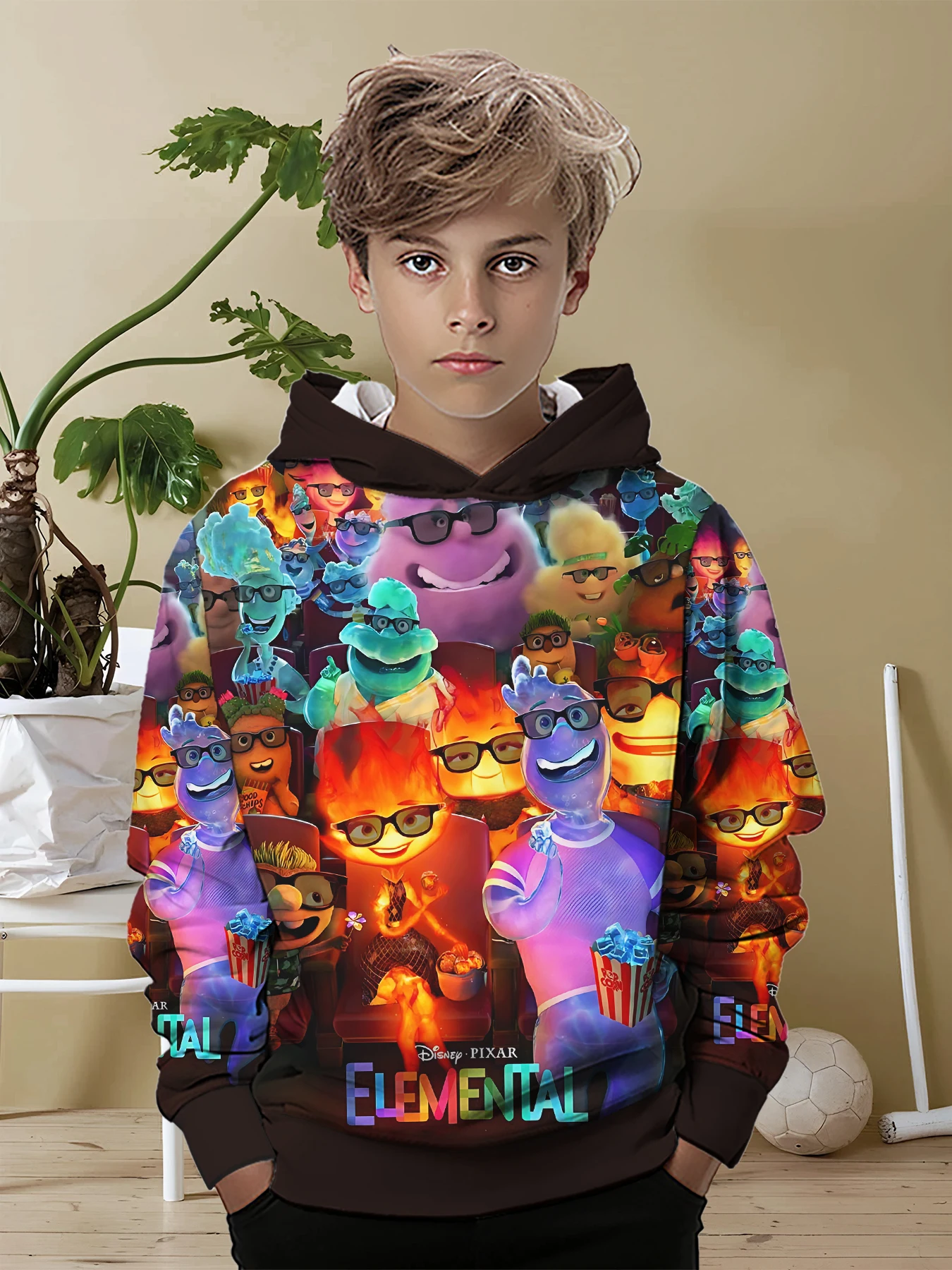 Elemental 3D Print All Seasons Children Casual Sweatshirt Cool Pullover Tops Unisex Clothes Boy Girl Hoodies