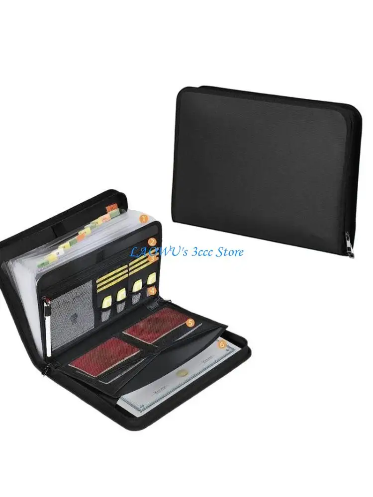 

Y8AD Expanding Document Organiser with 2000℉ Heat Insulated Document Organiser Box Fireproof Water Resistant File Storage Box