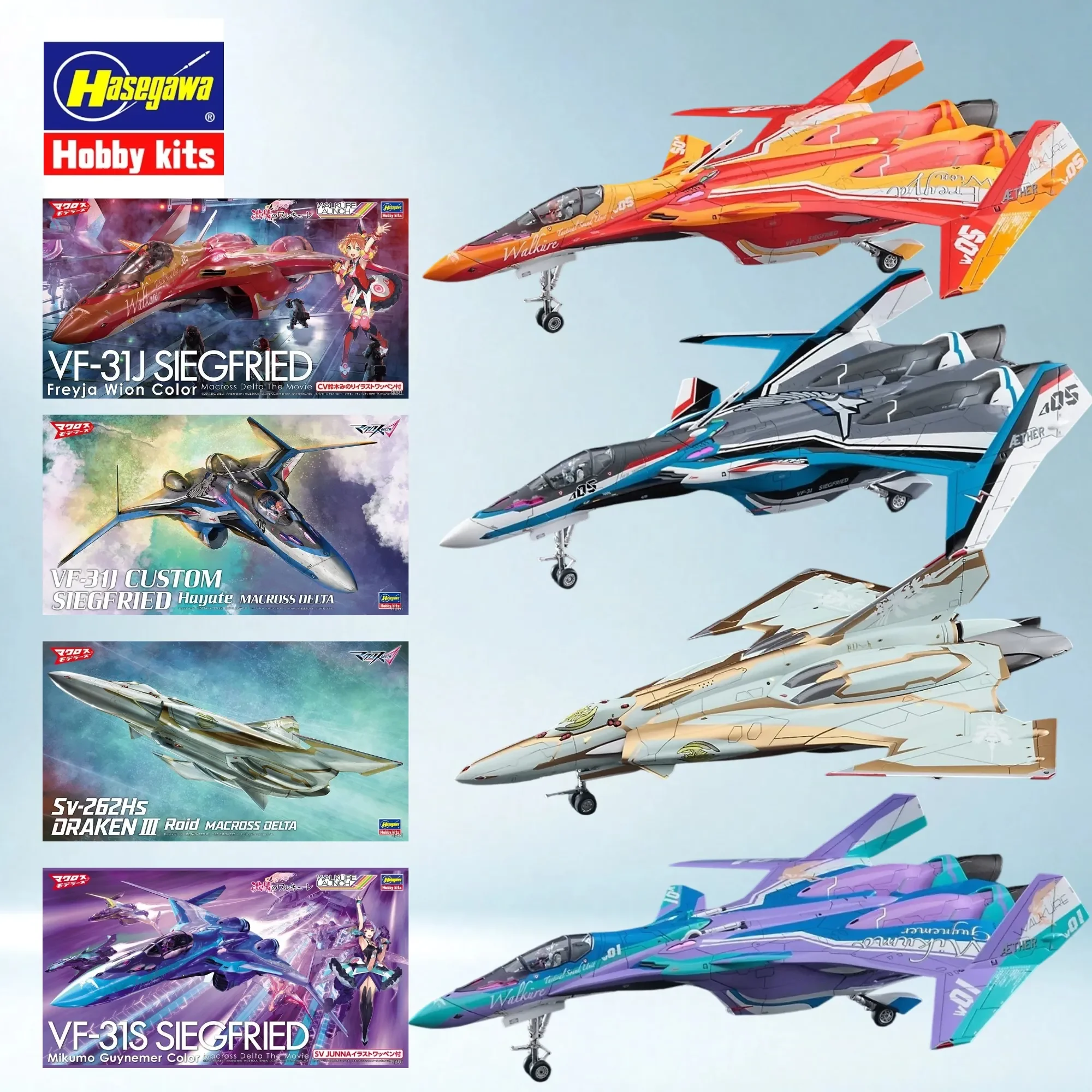 1/72 Macross Delta Variable Fighter VF‑31J VF‑31J‑Custom Sv‑262Hs Plastic Assembly Kit With Water‑Slide Decals Landing‑Gear