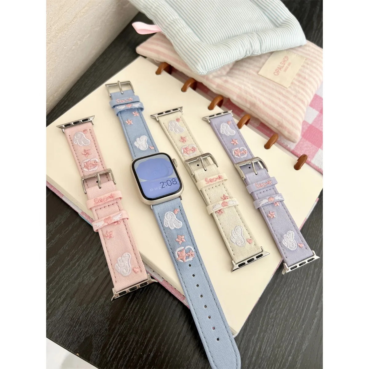 حزام (استيك) ساعة لساعة أبل 42/44/45/46/49 مللي متر 40/41 مللي متر بو الجلود موضة ساعة لساعة Ultra3/2 SE3/4/5/6 سلسلة 11/10/9/8/7/6