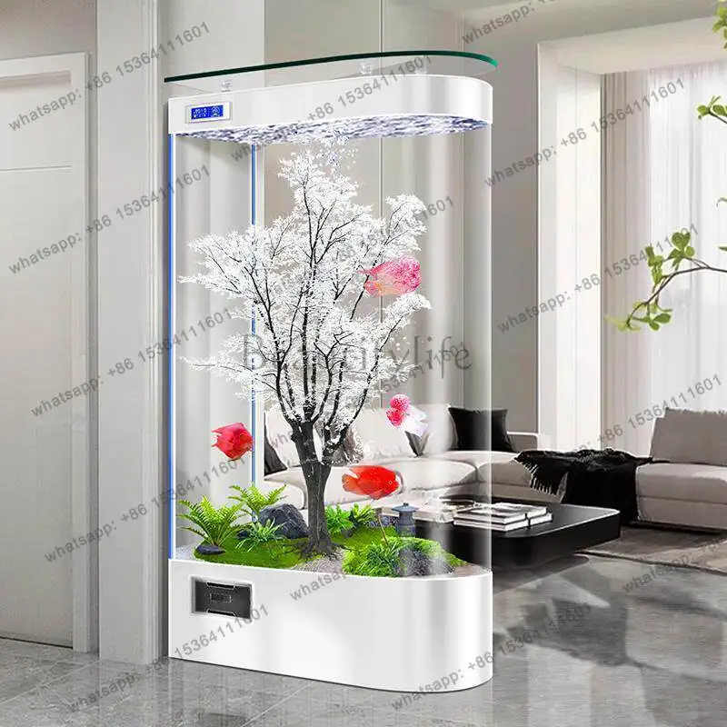 Tank New Living Room Floor-to-ceiling Small and Medium-sized Integrated Self-circulation Upper Filter Aquarium Screen Partition