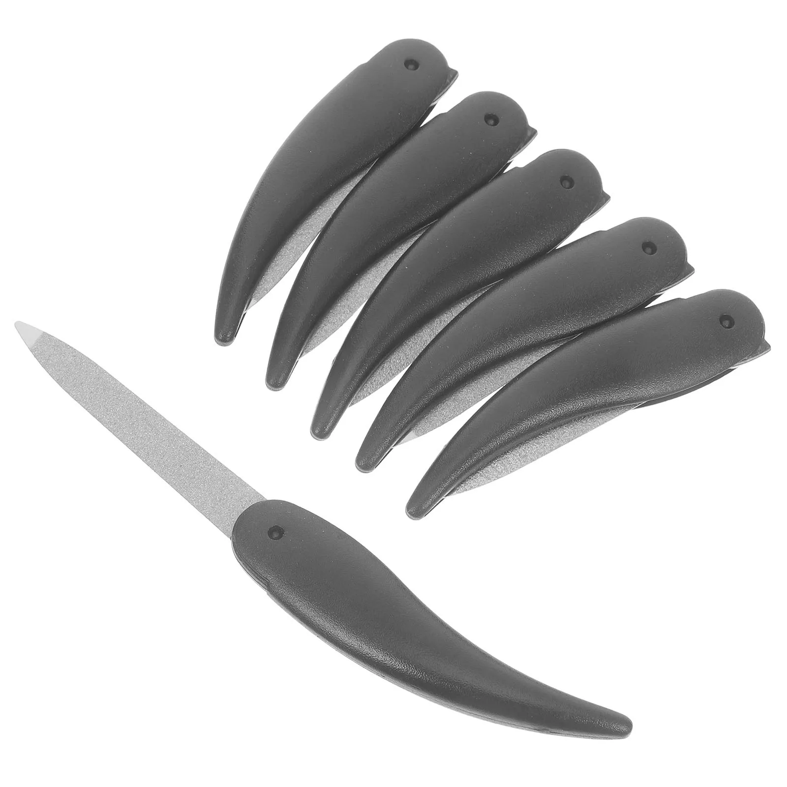 

6Pcs Ox Horn Shaped Nail Files Double Sided Foldable Portable Manicure Tools Nail Trimming Buffing Set Fingernail File