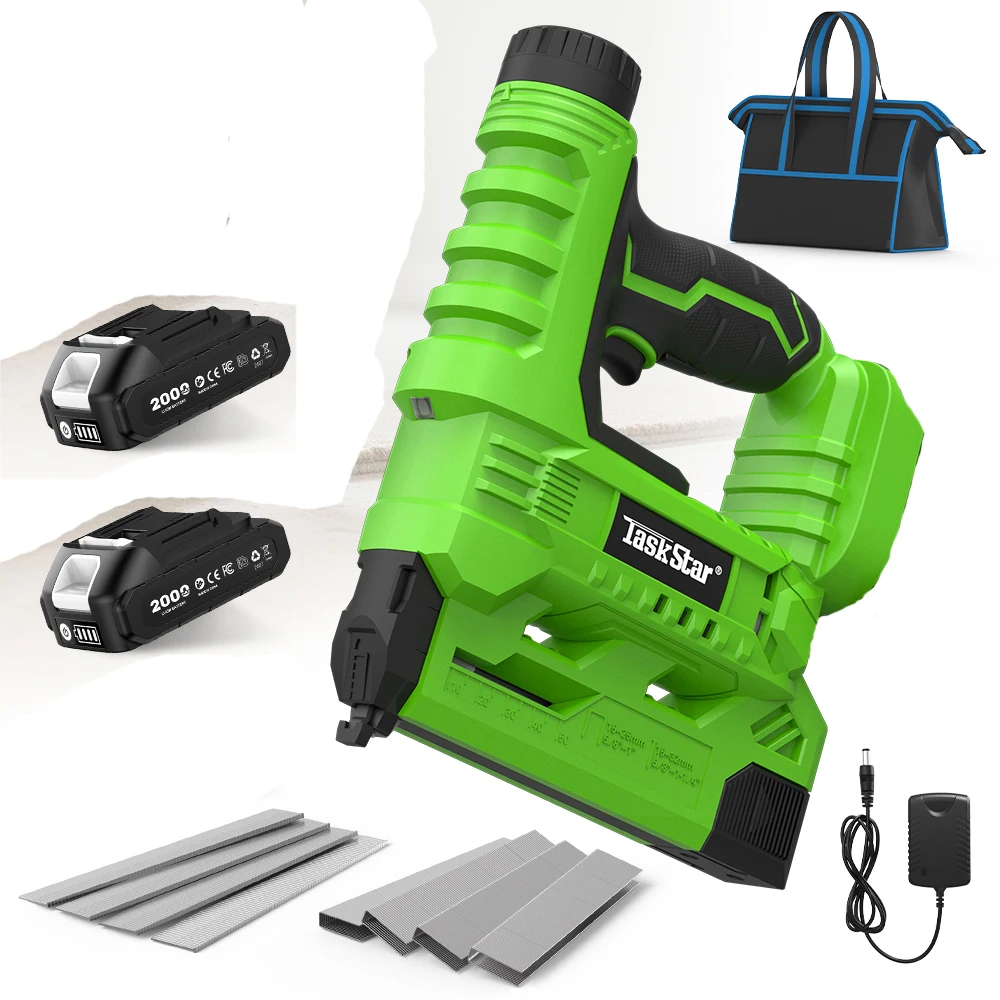 Taskstar - Pistola de Clavos Eléctrica Inalámbrica 2 en 1, Grapadora de Calibre 18, Clavadora para Marcos, Herramienta para Muebles, Compatible con Batería Makita de 18 V