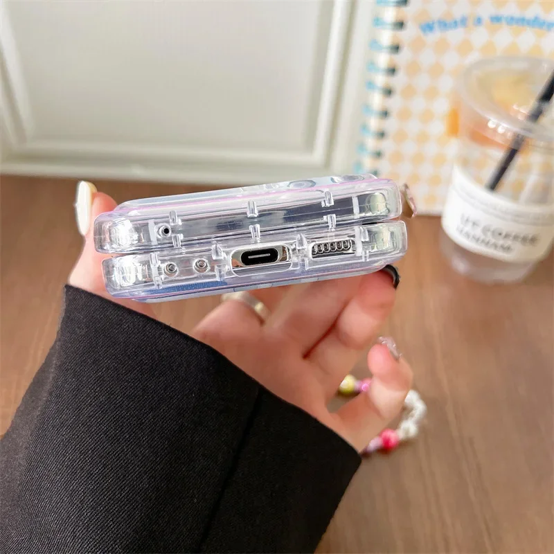 Custodia per telefono dinosauro cartone animato per Samsung Galaxy Z Flip 6 5 4 3 Cover posteriore per guscio protettivo ZFlip3 ZFlip4 ZFlip5 ZFlip6