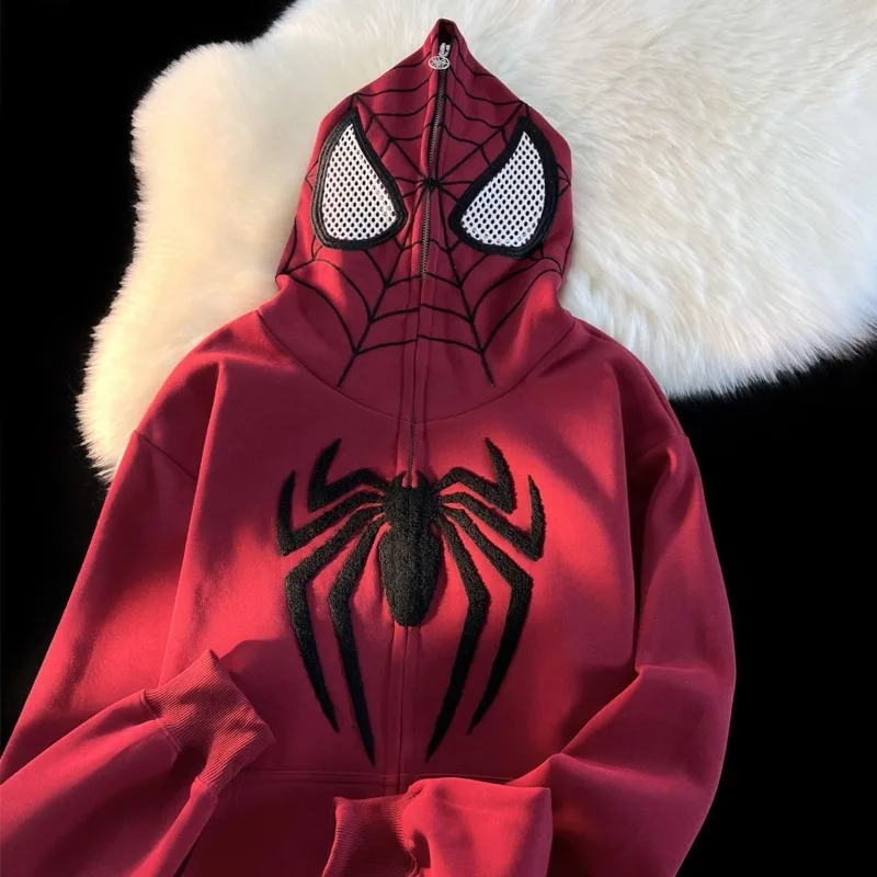 Nueva Marvel Anime Spiderman niños y niñas moda Cool diseño de dibujos animados Sudadera con capucha cremallera Cardigan Casual chaqueta suave suelta