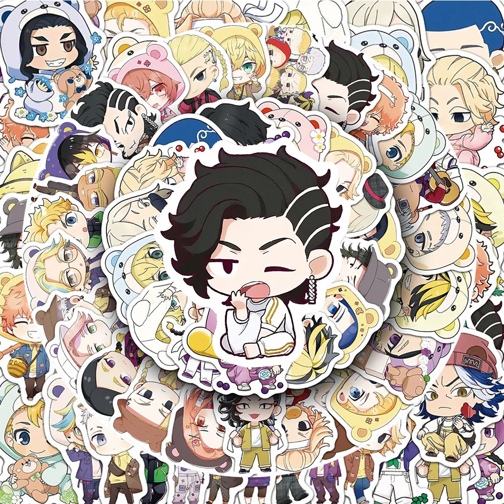 

10/30/50pcs Q Version Tokyo Revengers Stickers Anime Decorative Notebook Laptop Luggage Car Waterproof Cute Cartoon Sitcker Toys