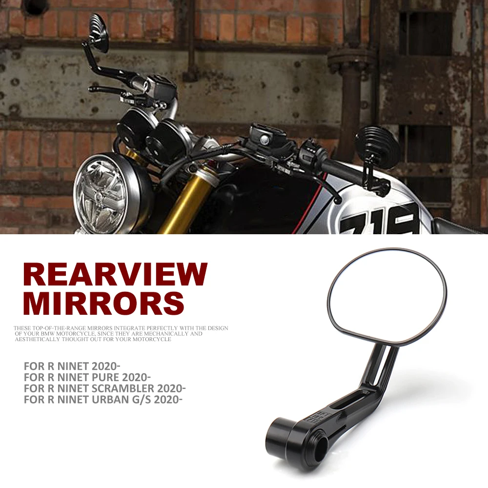 New Motorcycle Rearview Mirror Handlebar Mirror Black/Silver Accessories For BMW Rninet Scrambler R NineT Pure RNINET Urban G/S