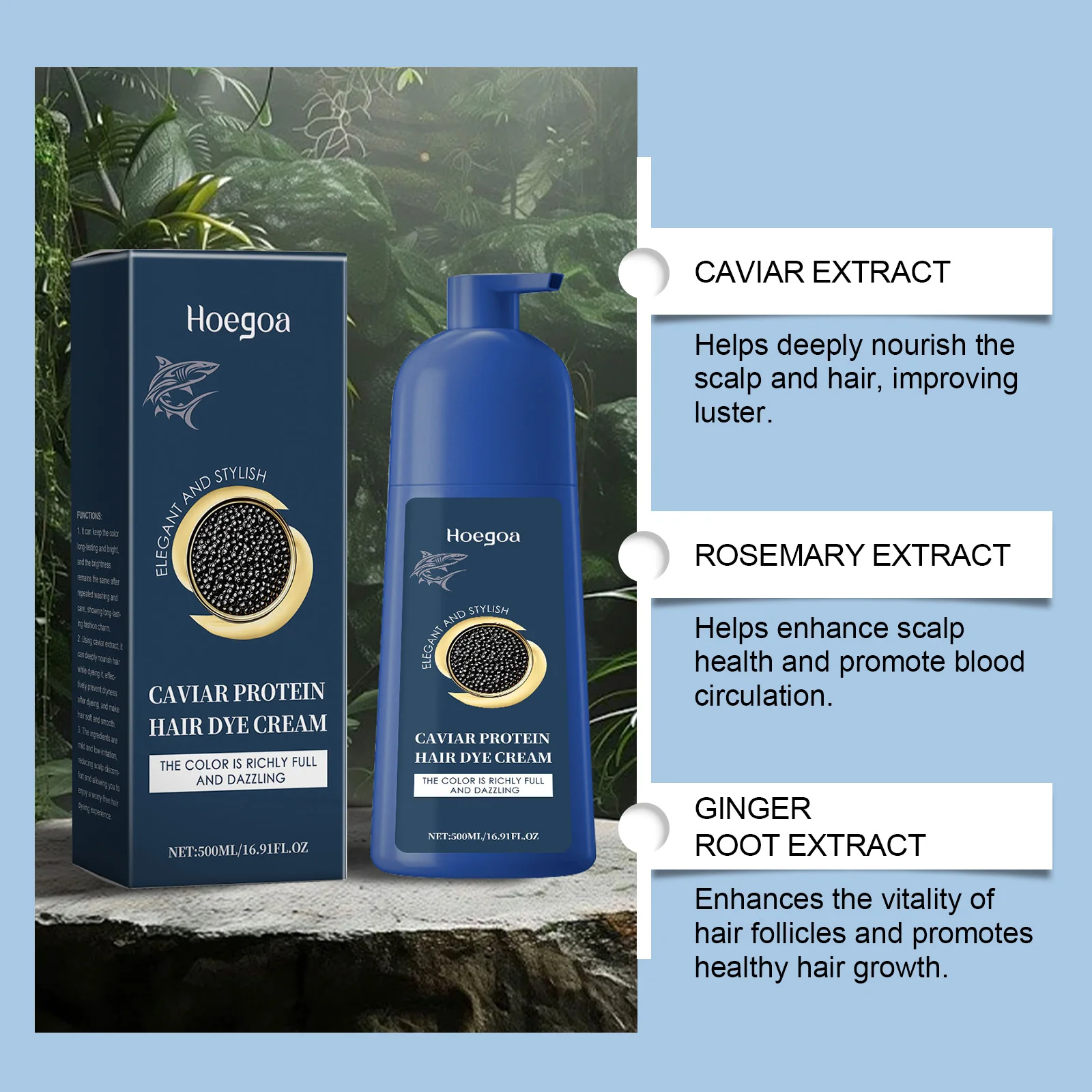 Caviar Hair Dye Cream Change Hair Color Long Lasting Black Brown Repair Gray Hair Safety Nourishing Permanent Hair Coloring Wax