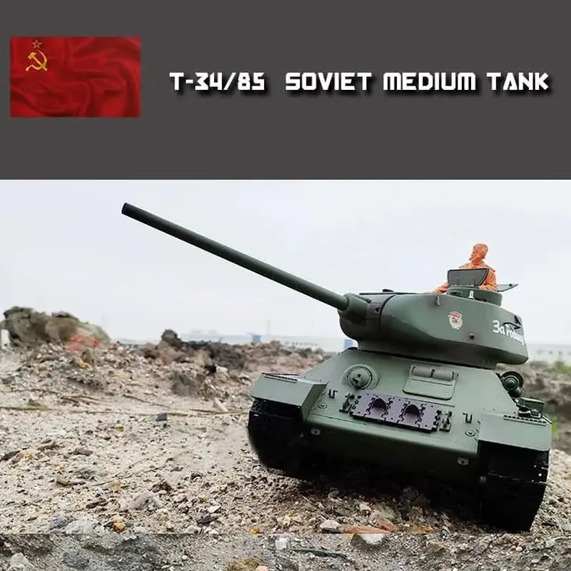 Henglong Tank 3909 Sovietico T-34 Simulazione Telecomando elettrico Proiettili BB Tiro Giocattoli modello militare