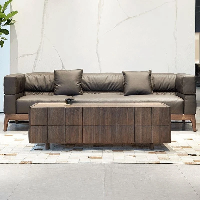 North American black walnut all-solid wood coffee table, Italian minimalist living room
