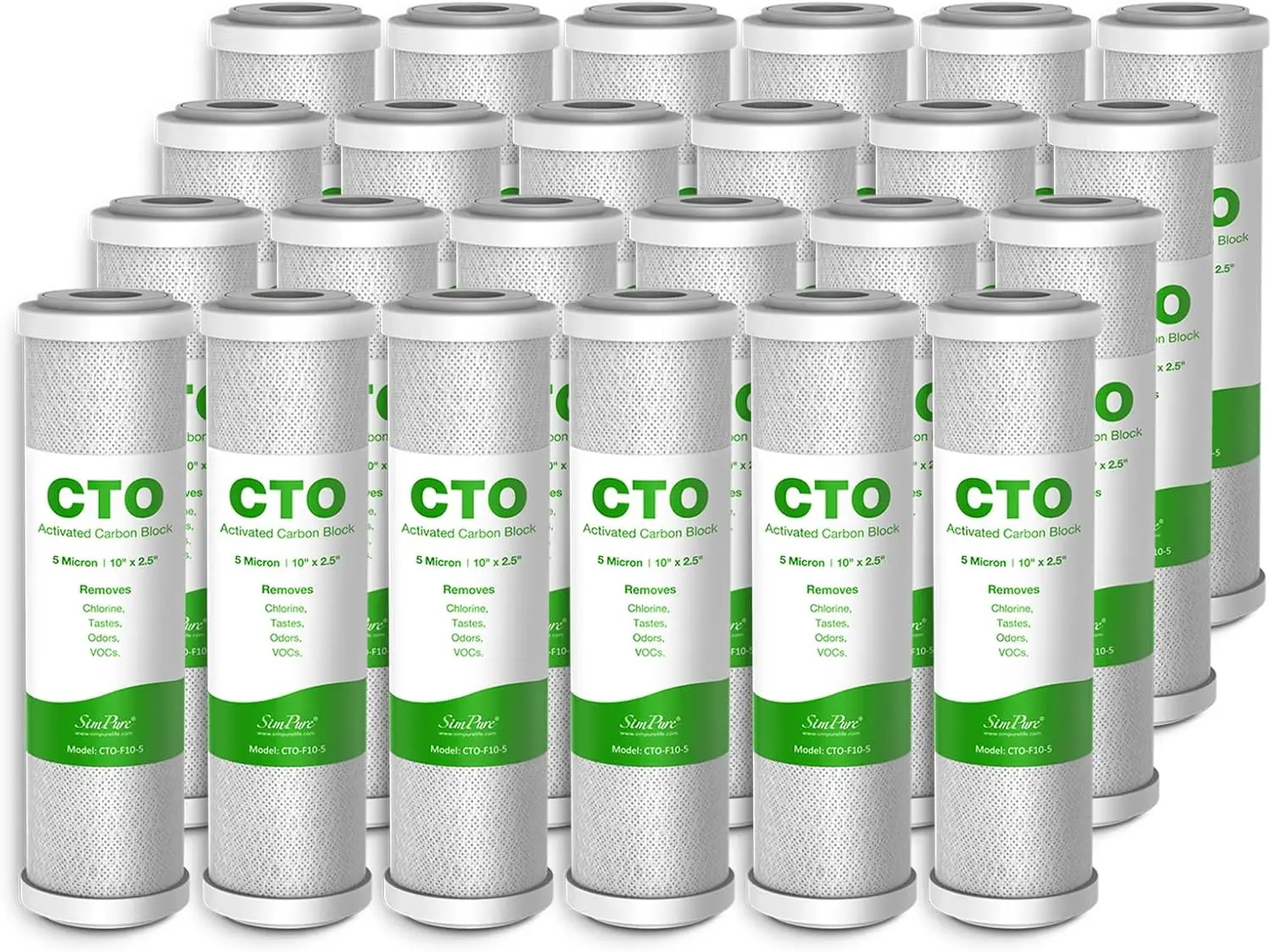 

5 Micron 10 x 2 5 Whole House Carbon Sediment Water Filter Cartridge Replacement for Home Under Sink Countertop Filtration
