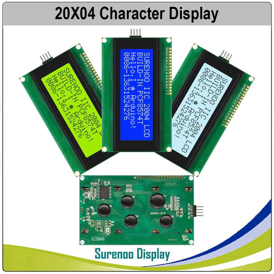 

204 20X4 2004 Parallel IIC I2C PCF8574T Character LCD Module Display Screen LCM English-Japanese w/ LED Backlight for Arduino