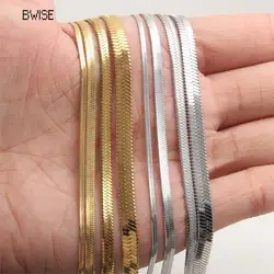 Hot Fashion Unisex Snake Chain Women Necklace Choker Stainless Steel Herringbone Gold Color Chain Necklace For Women Jewelry