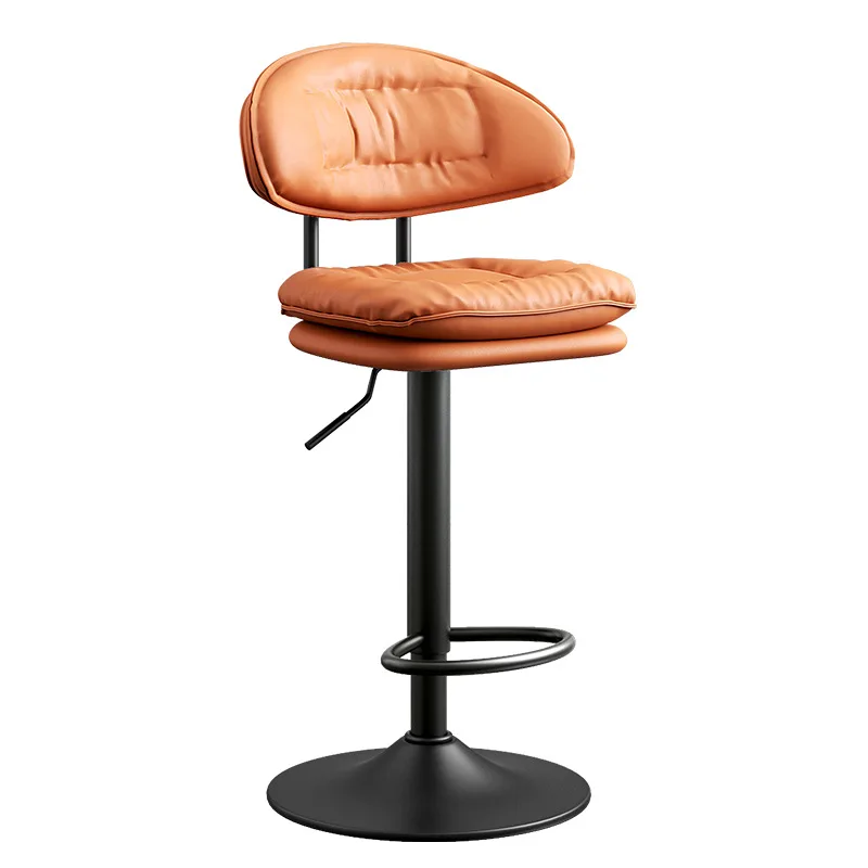 

Height Adjustable Lift High Home Nordic Luxury Modern Metal Swivel Leather Chair Furniture Bar Stools for Kitchen