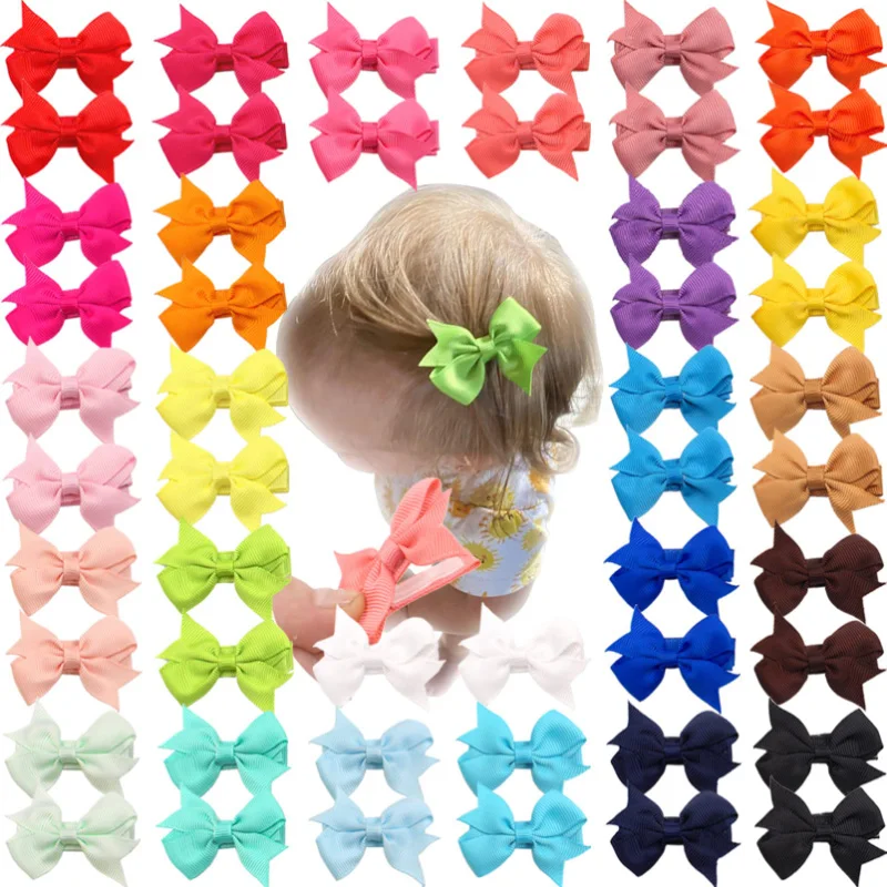 

40PCS 2inch Hair Bows Clip For Girls Grosgrain Ribbon Toddler Hair Accessories with Alligator Clip Kids Teens In Pairs Headdress