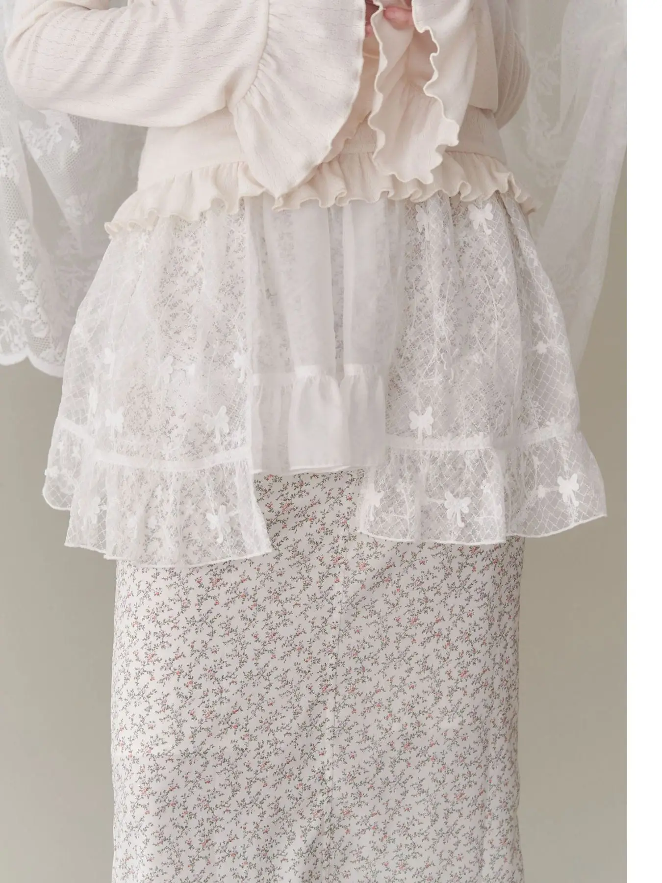 Spring New Style Japanese Sweet Lace Splicing  Skirt Pre Sale Cartoon Anime Surrounding Products for Teens And Adults
